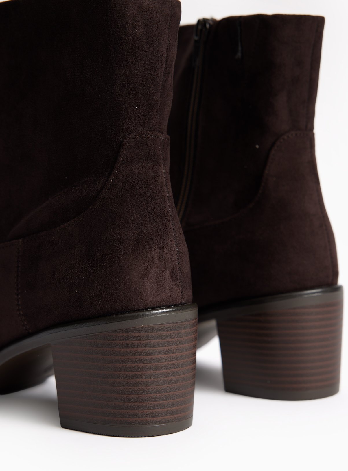 Dark Brown Block Heel Ankle Boot 6 - Image 3 thumbnail